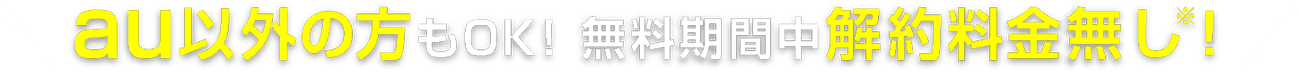 auも！au以外の方も！初回30日間無料！